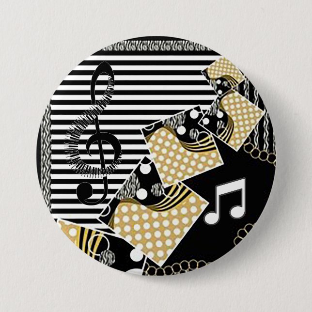 On a Musical Note Fun Button (Front)