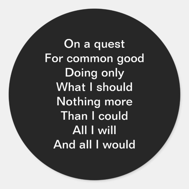 On A Quest Classic Round Sticker (Front)