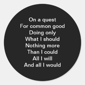 On A Quest Classic Round Sticker