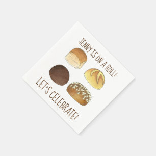 On a Roll Let's Celebrate Congratulations Party Napkin