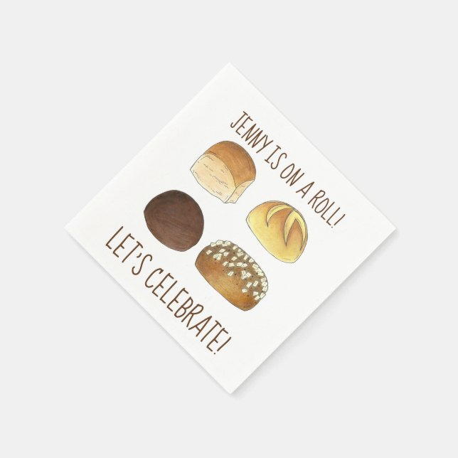 On a Roll Let's Celebrate Congratulations Party Napkin (Corner)