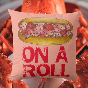 On a Roll Maine ME Lobster Roll Seafood Sandwich  Cushion