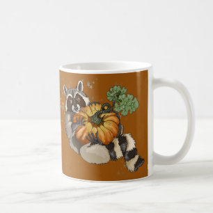 On a Roll Racoon Pumpkin Autumn Coffee Mug