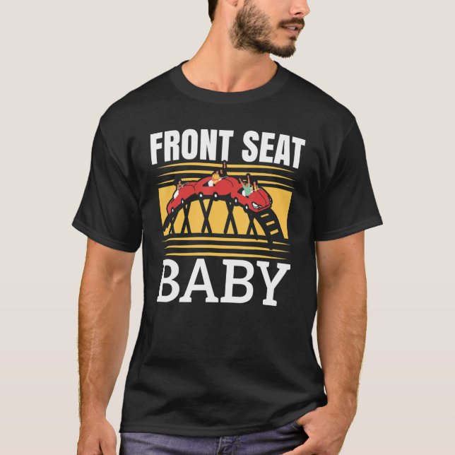   On A Roller Coaster Rollercoaster Amusement T-Shirt (Front)