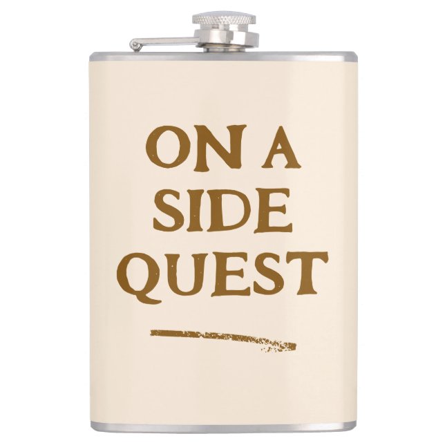 On a Side Quest Vinyl Wrapped Flask (Front)