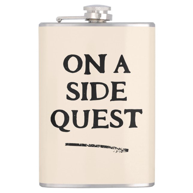 On a Side Quest Vinyl Wrapped Flask (Front)