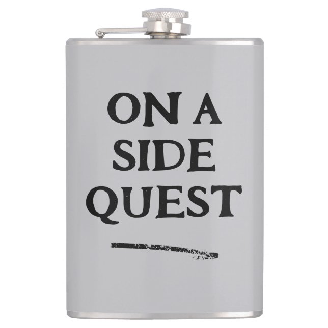 On a Side Quest Vinyl Wrapped Flask (Front)