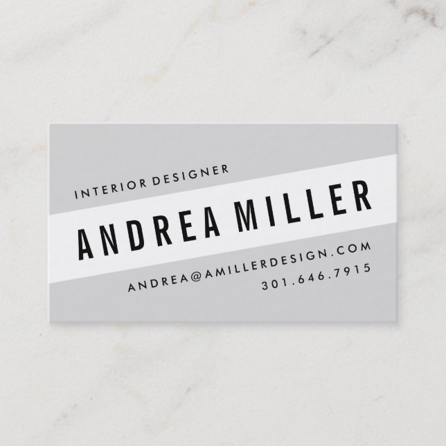 On A Slant Bold Graphic Business Card (Front)