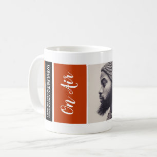 On Air - Podcaster Photo - Retro Podcast Advert Coffee Mug