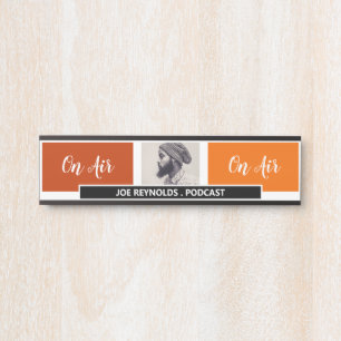 On Air - Podcaster Photo - Retro Podcast Door Sign