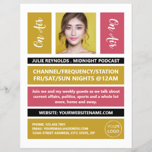 On Air - Podcaster Photo - Retro Podcast Flyer