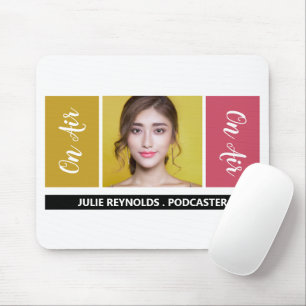 On Air - Podcaster Photo - Retro Podcast Mouse Mat