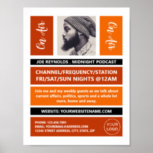 On Air - Podcaster Photo - Retro Podcast Poster