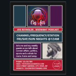 On Air Podcaster, Retro Podcast Advertising Flyer<br><div class="desc">On Air Podcaster,  Retro Podcast Advertising Flyer by The Business Card Store.</div>