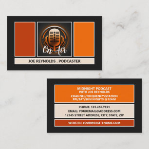 On Air Podcaster, Retro Podcast Business Card