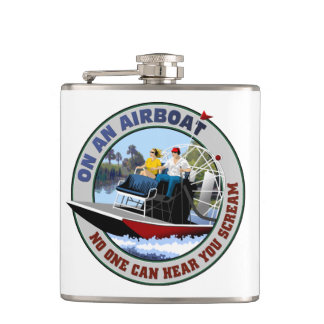 On an Airboat No One Can Hear You Scream Hip Flask