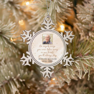 On Angel's Wings Photo Snowflake Ornament