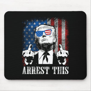 (on Back) Arrest This Trump 2025 Us American Flag Mouse Mat