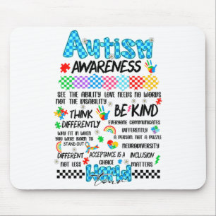 (on Back) Autism Awareness World Tour Love Needs N Mouse Mat