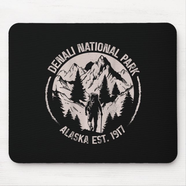 (on Back)denali Mountain Peak Elevation Alaska Nat Mouse Mat (Front)