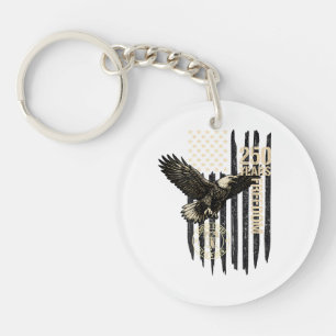 On Back Eagle and Flag 250 Years 1776-2026 250th B Key Ring