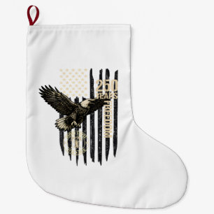 On Back Eagle and Flag 250 Years 1776-2026 250th B Large Christmas Stocking