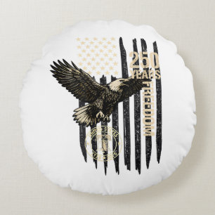 On Back Eagle and Flag 250 Years 1776-2026 250th B Round Cushion