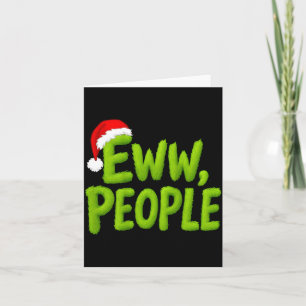 On Back Eww People Santa Hat Green Funny Christmas Card