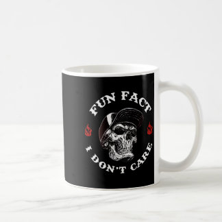 (on Back) Fun Fact I Dont Care Funny Skeleton Sayi Coffee Mug