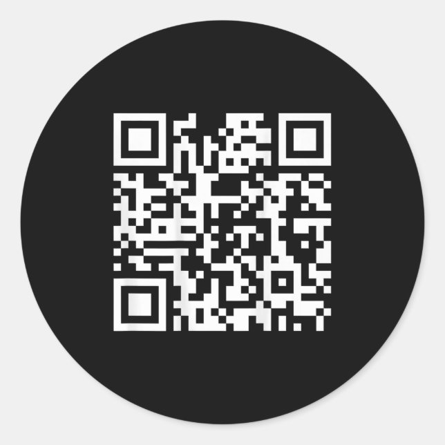 (on Back) Funny Qr Fck You Code Middle Finger Sayi Classic Round Sticker (Front)