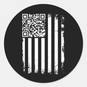 (on Back) Funny Qr President Trump Dance Code Trum Classic Round Sticker