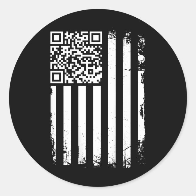 (on Back) Funny Qr President Trump Dance Code Trum Classic Round Sticker (Front)