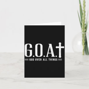 On Back Goat God Over All Things Cross Retro Card