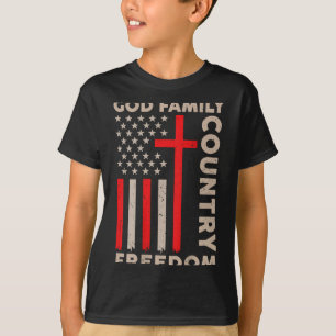 On-back God Family Country Dom Patriotic Christian T-Shirt