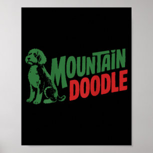 On Back Mountain Doodle Dog Lovers Retro Outdoor Poster