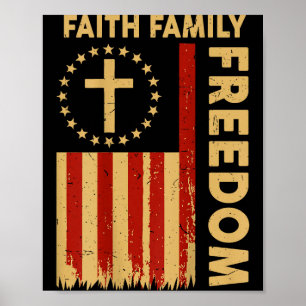 On-back Patriotic Christian Faith Family Dom God C Poster