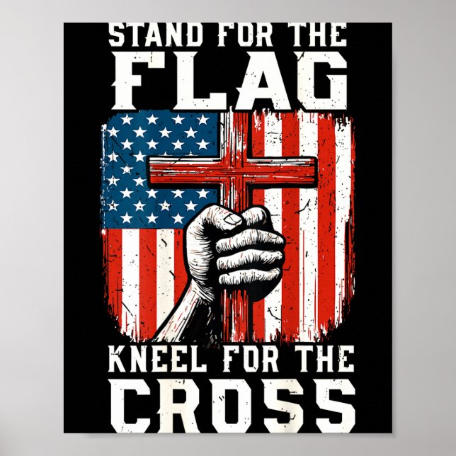 On-back Stand For Flag Kneel Cross Patriotic Chris Poster (Front)
