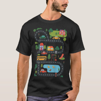 (On Back) Tired Dads Club Car Race Track On Dad T-Shirt