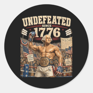On Back Undefeated Since 1776 4th Of July Funny Ko Classic Round Sticker