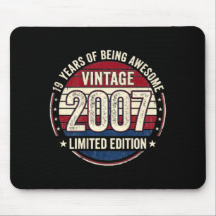 ON Back Vintage 19 Birthday Decorations Men 19yr Mouse Mat