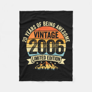 On Back Vintage 20 Birthday Decorations Men 20yr Fleece Blanket