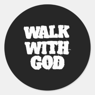 On Back Walk With Jesus God Christian Men Women Sa Classic Round Sticker