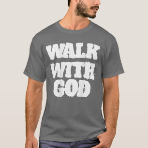 ON Back Walk with Jesus God Christian Men Women Sa T-Shirt