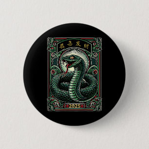 On Back Year Of The Snake 2025 Lunar And Chinese N 6 Cm Round Badge