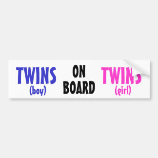 On Board - Boy/Girl Twins Bumper Sticker