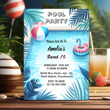 On Boy Fun Teen Adult Pool Party Sweet 16 Birthday