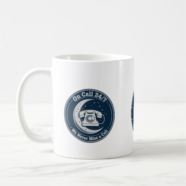 On Call 24/7 — Funny Funeral Mug (Left)