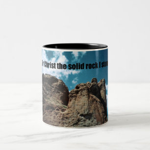 On Christ the Solid Rock I Stand. Two-Tone Coffee Mug