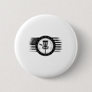 On Ck Cool Disc Golf Sport Usa Grunge Flag - Disc 6 Cm Round Badge