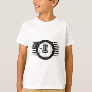 On Ck Cool Disc Golf Sport Usa Grunge Flag - Disc T-Shirt